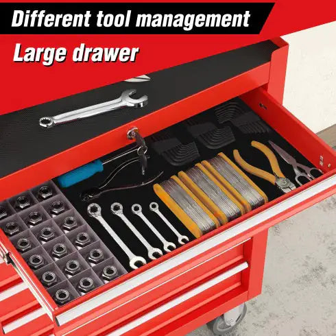 Rolling Tool Chest With 7-Drawer Tool Box With Wheels Multifunctional Tool Cart