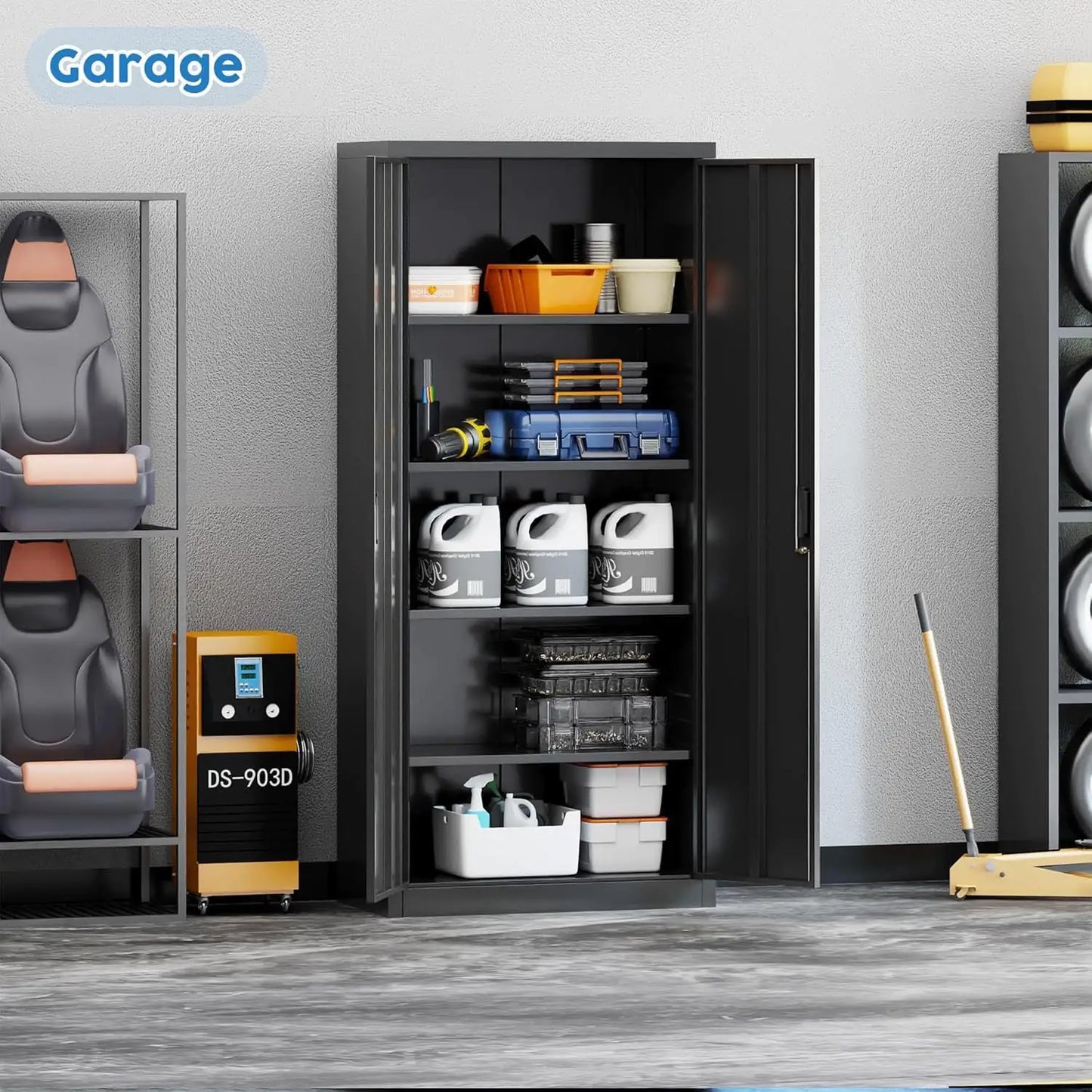 Metal Garage Storage Cabinet With Lock