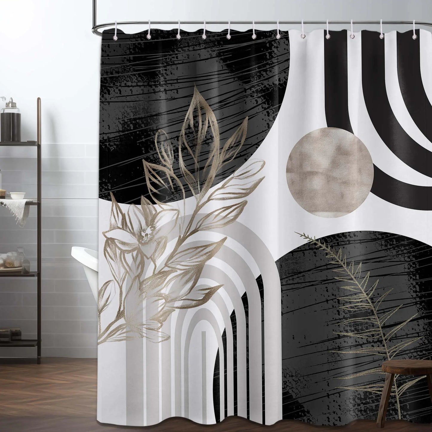 Boho Mid Century Modern Shower Curtain