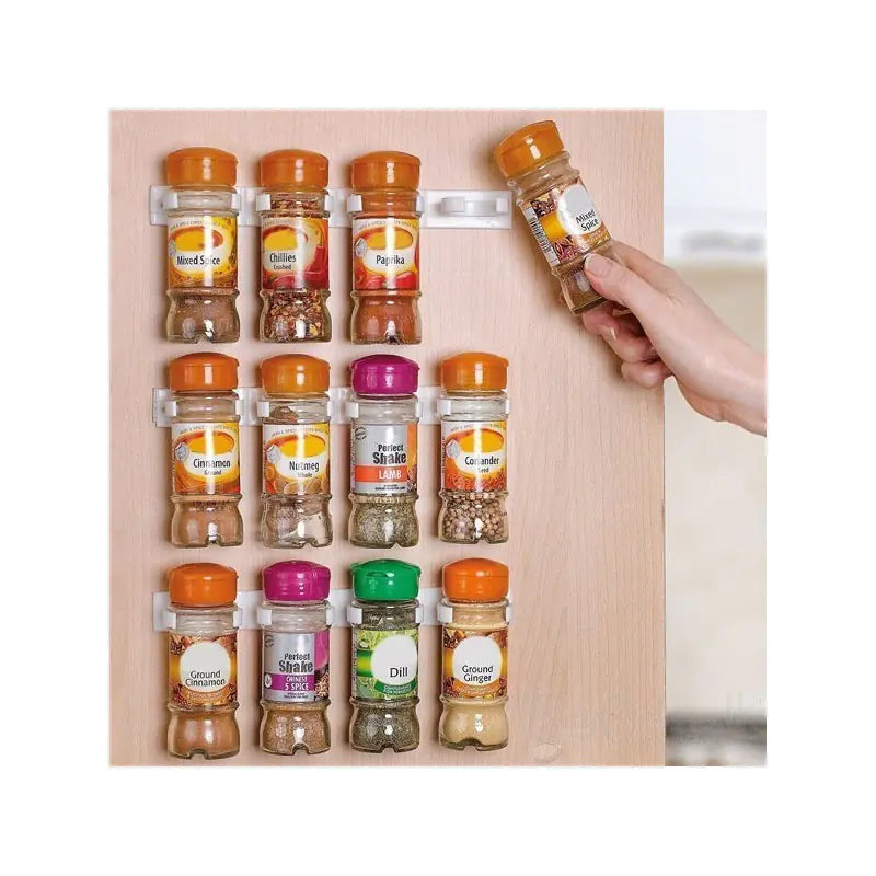 Kitchen Shelves Seasoning Jar Storage Rack with Clamps