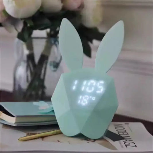 Rabbit Voice-Controlled Snooze Alarm Clock (Cartoon)
