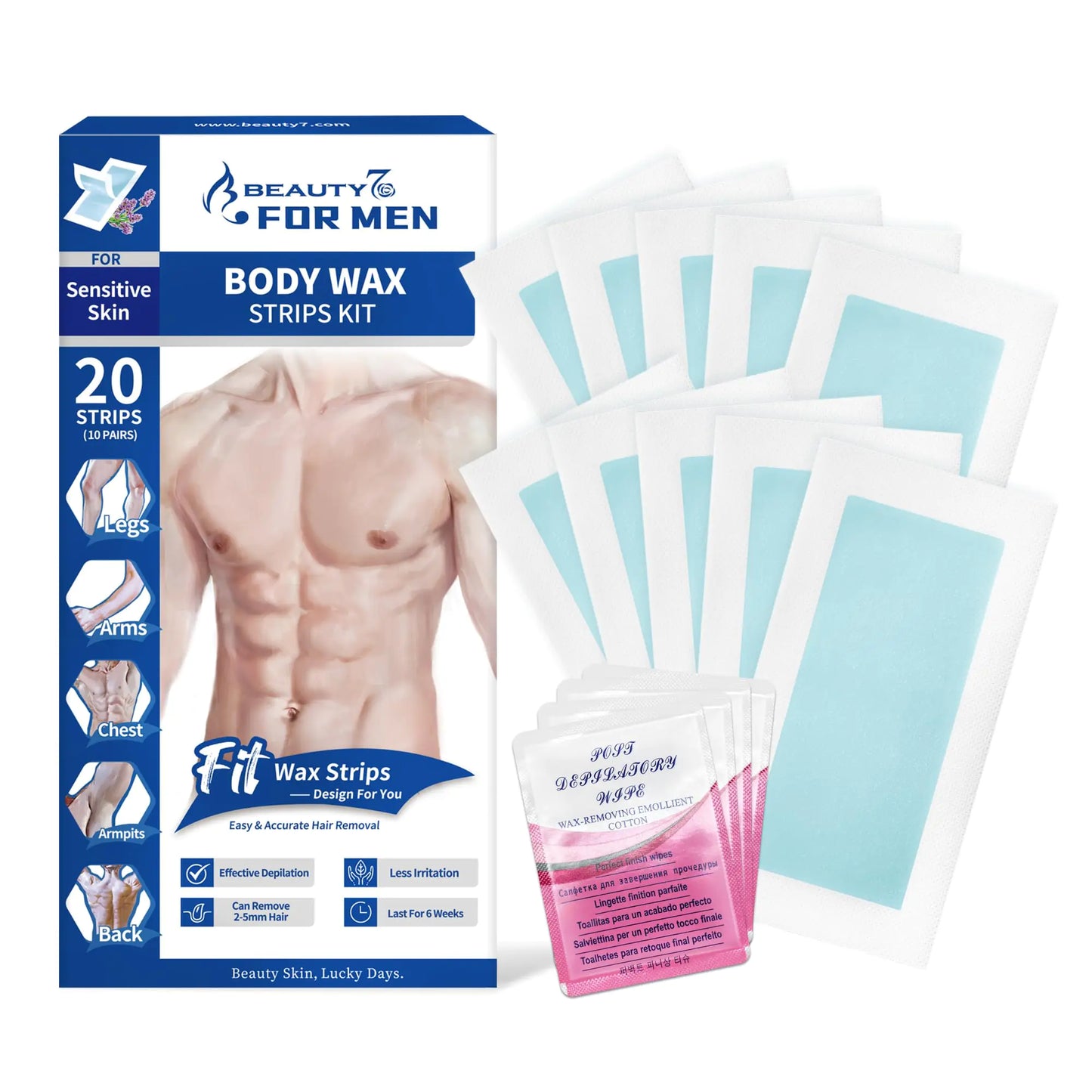 Men Wax Strips for Body Ready to Use Waxing Strips