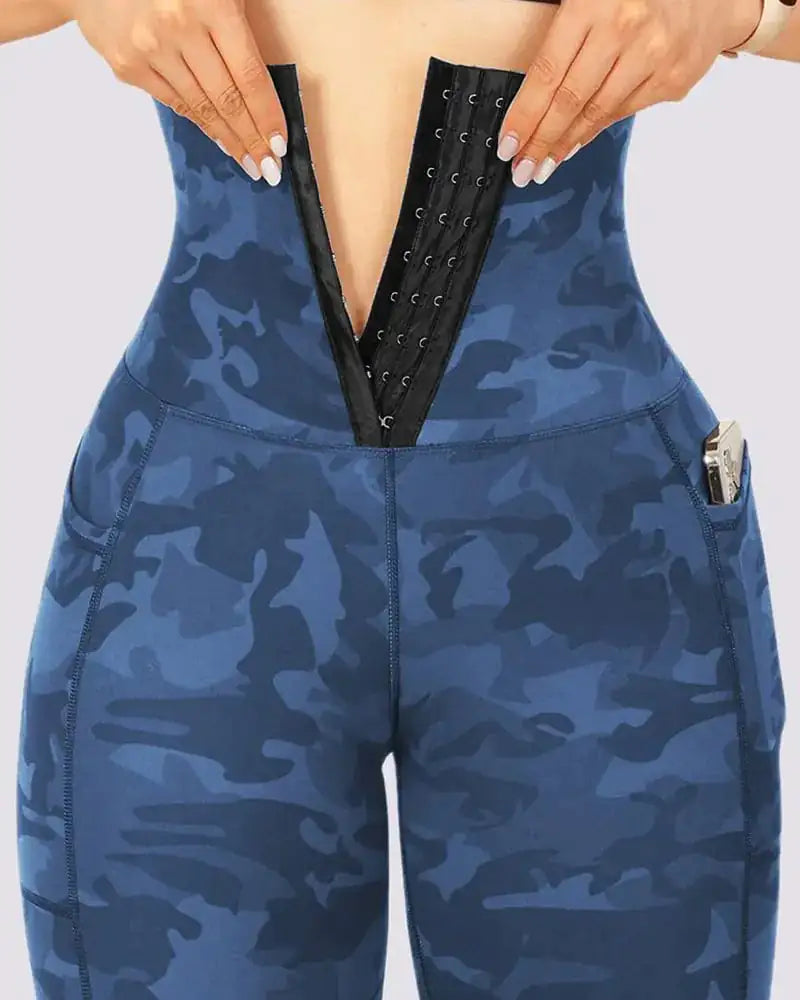 Women's Tie-Dye Patchwork Yoga Leggings with Pockets