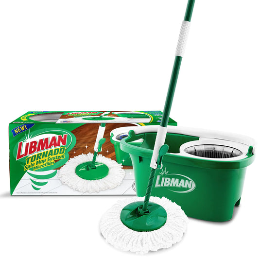 Libman Tornado Spin Mop System with Mop and Bucket Wringer Set