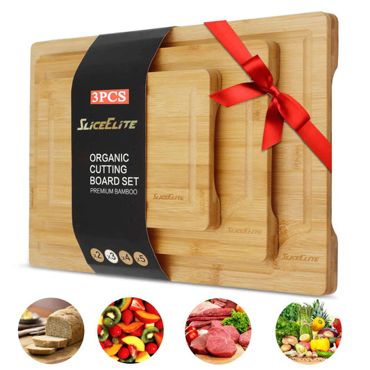 Bamboo Cutting Board Set of 3 | Wooden Cutting Boards