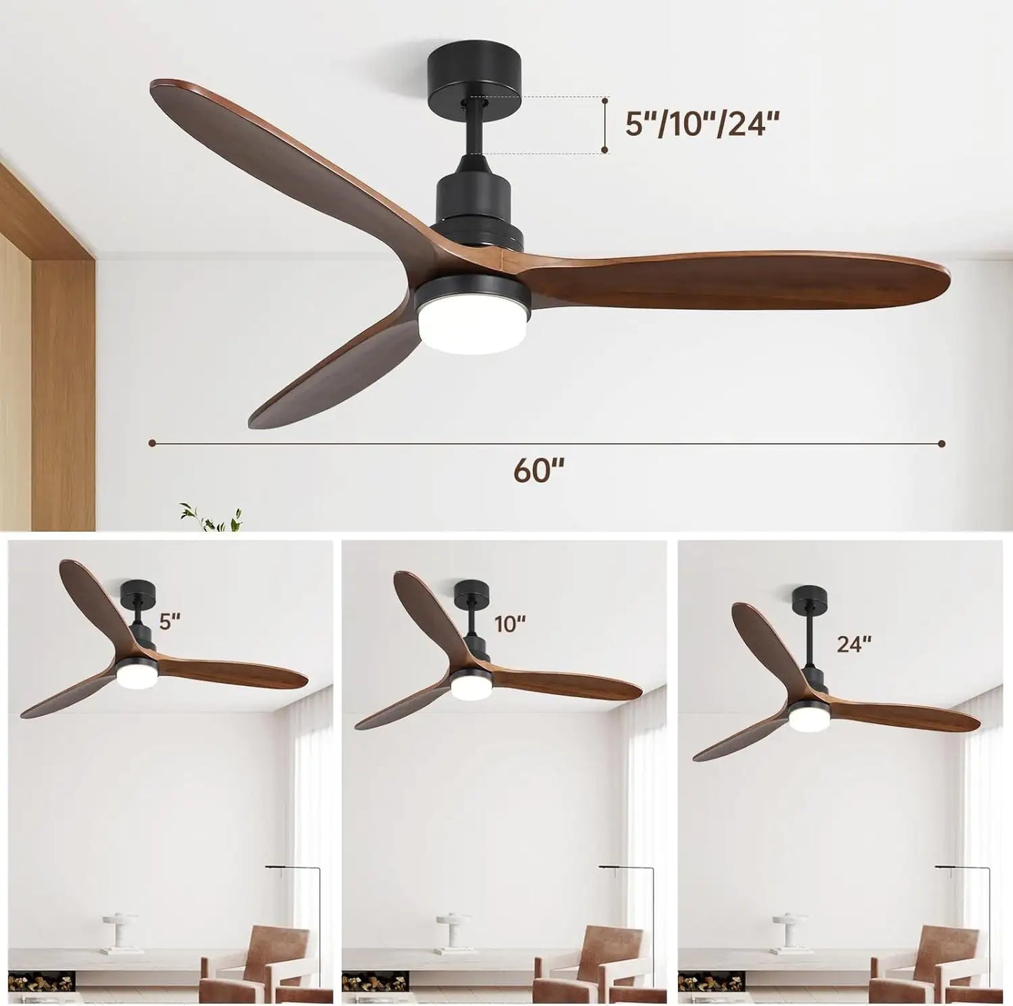 Metal And Wood Ceiling Fans