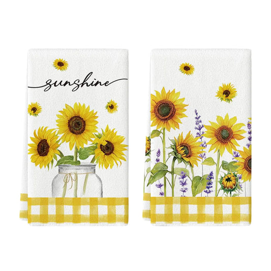 Sunflowers Sunshine Kitchen Towels (set of 2)