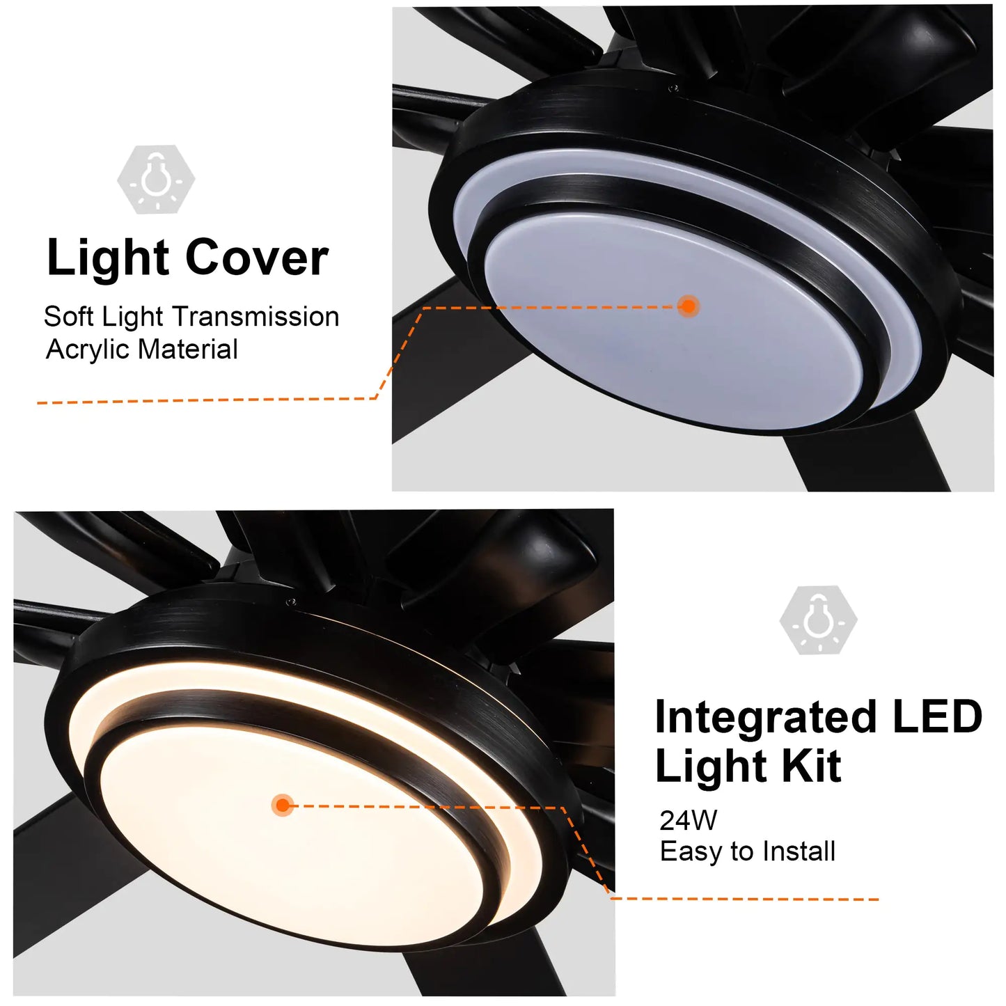 Metallic Black Ceiling Fan