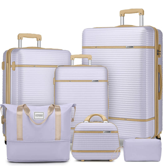 Luggage Sets 6 Piece with Duffel Bag Expandable