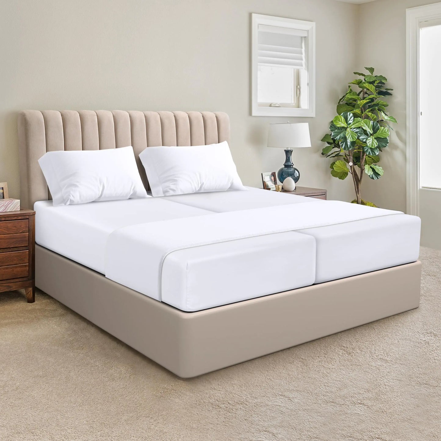 Utopia Bedding Split King Bed Sheets Set - 5 Piece Bedding