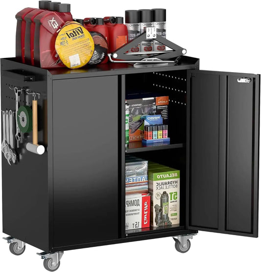 Metal Garage Storage Cabinet On Wheels