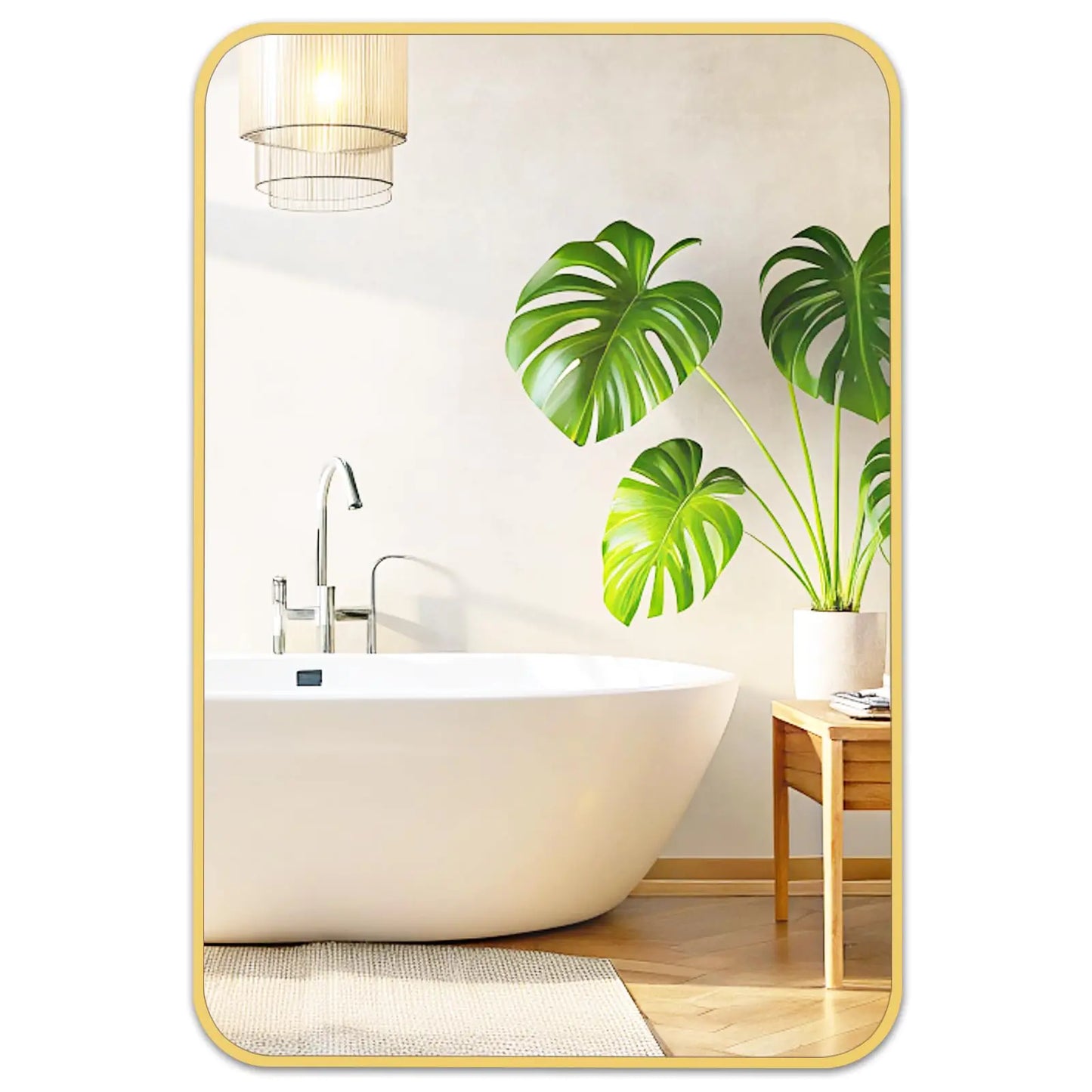 Fabuday Gold Bathroom Mirror for Over Sink Wall - 24x36 Rectangle Mirror with Golden Metal Frame