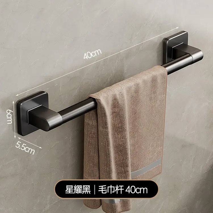 Bathroom Storage Rack - No Punching Space Aluminum Towel Holder