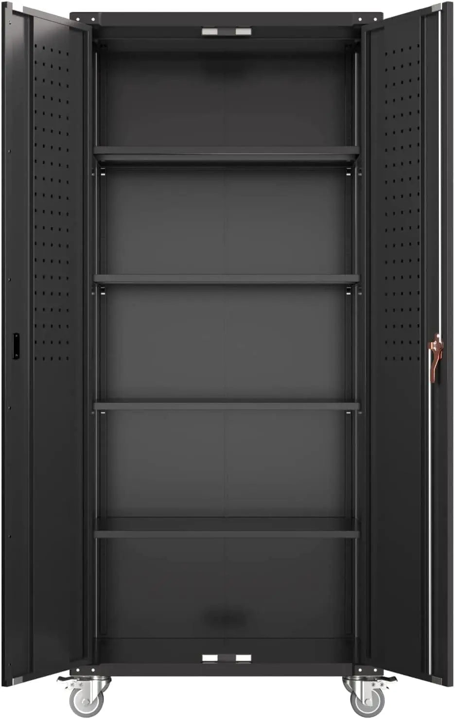 Garage Storage Cabinet With Wheels & Pegboard