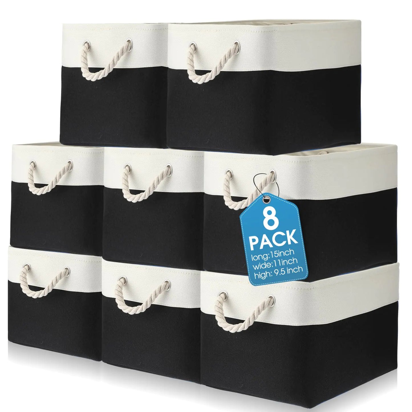 Meekoo 8 Pack Collapsible Fabric Storage Bins