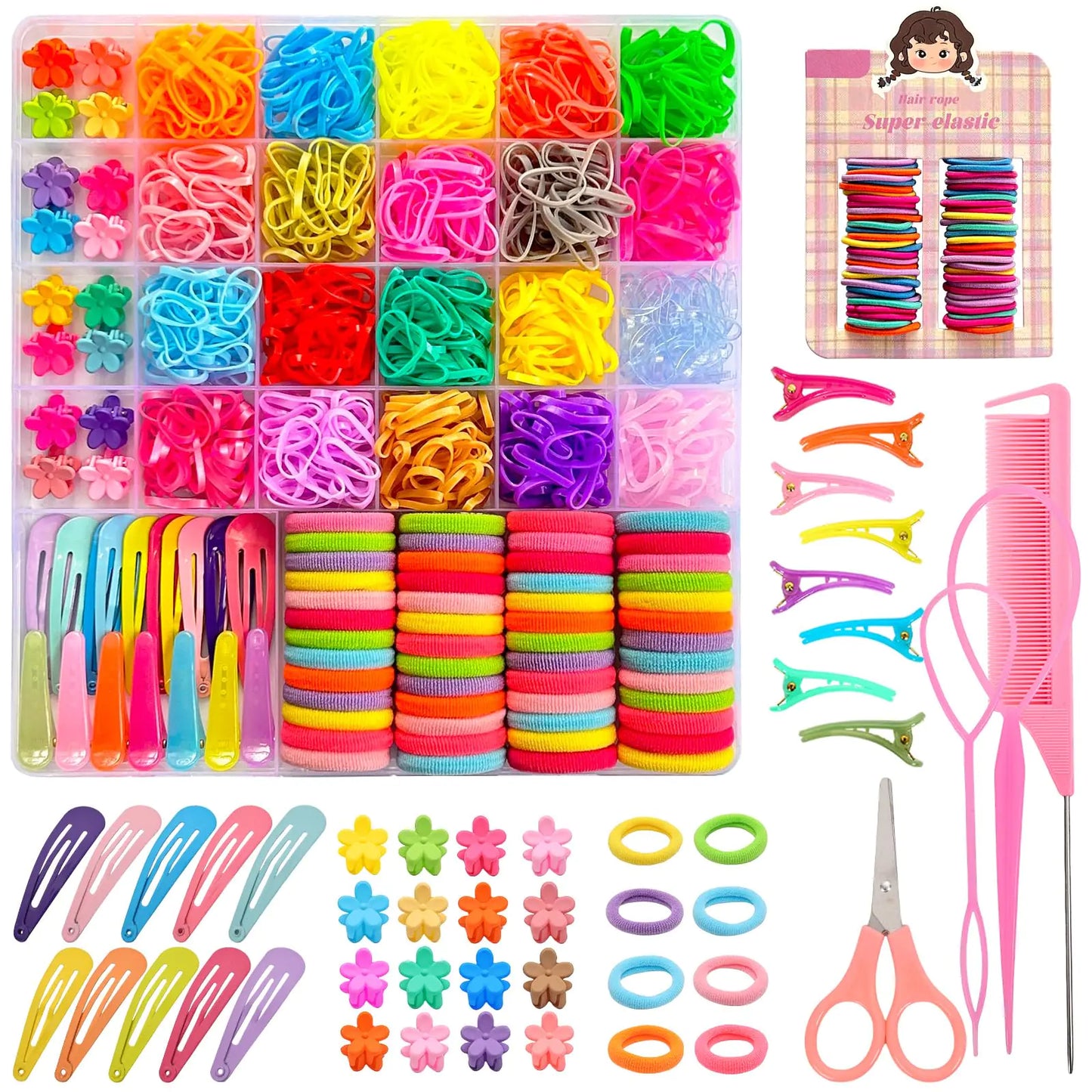 Girl Hair Accessories Colorful Elastic Set