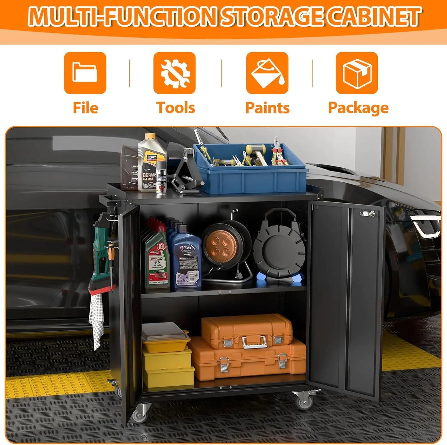 Metal Garage Storage Cabinet On Wheels