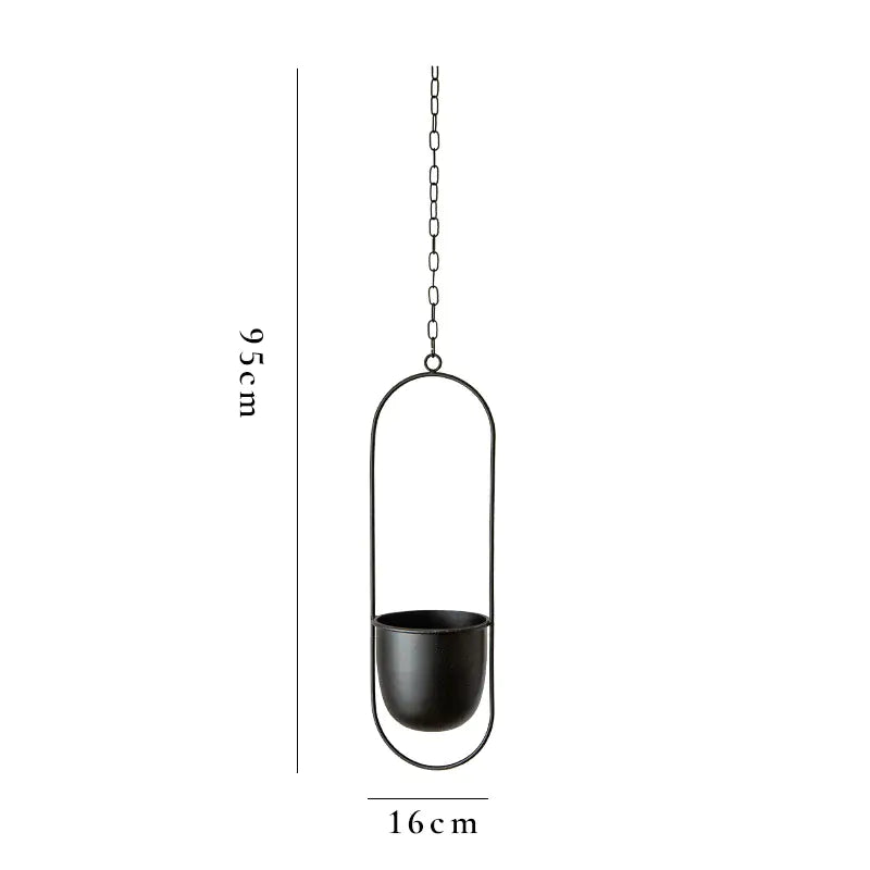 Creative Hanging Iron Flower Pot for Indoor Plants