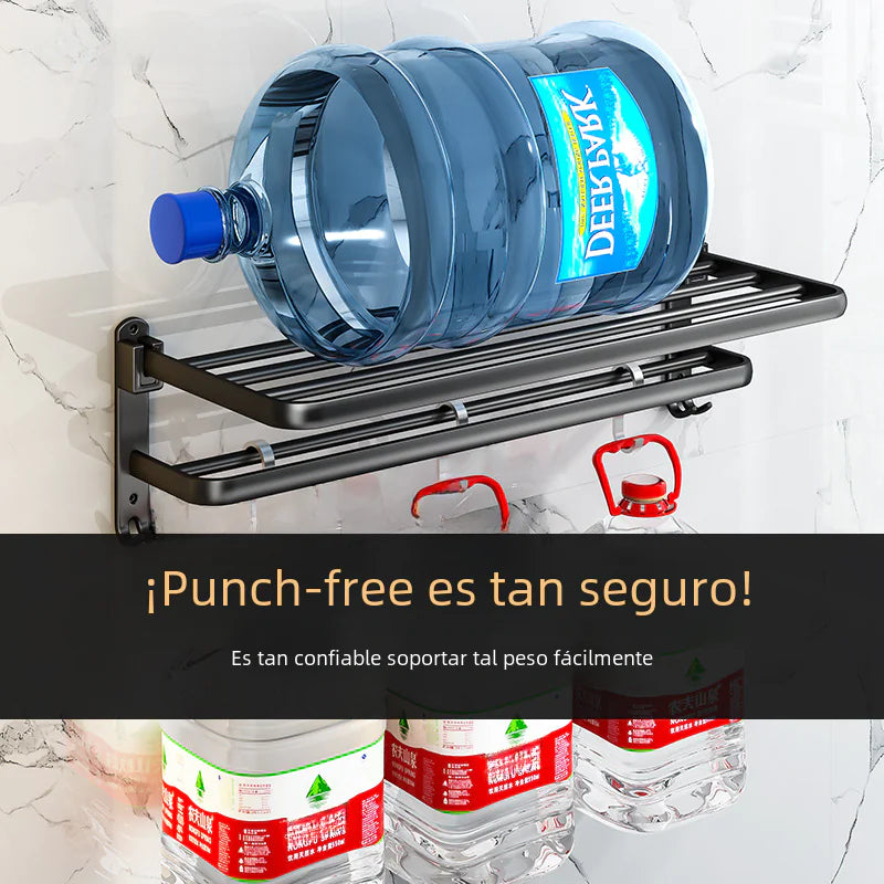 Bathroom Storage Rack - No Punching Space Aluminum Towel Holder