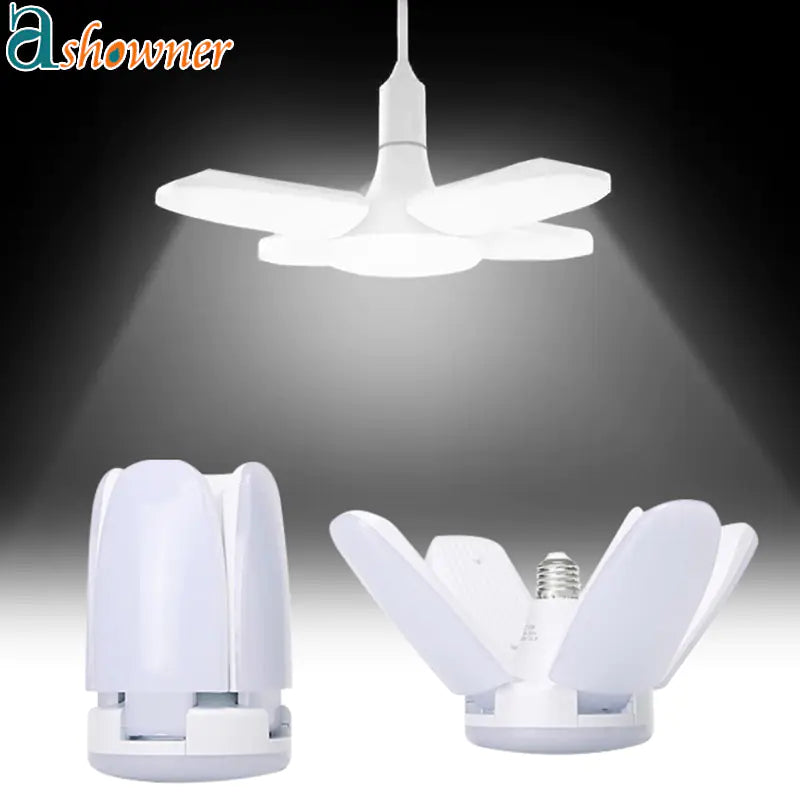 E27 LED Bulb Fan Blade Lamp for Home and Garage
