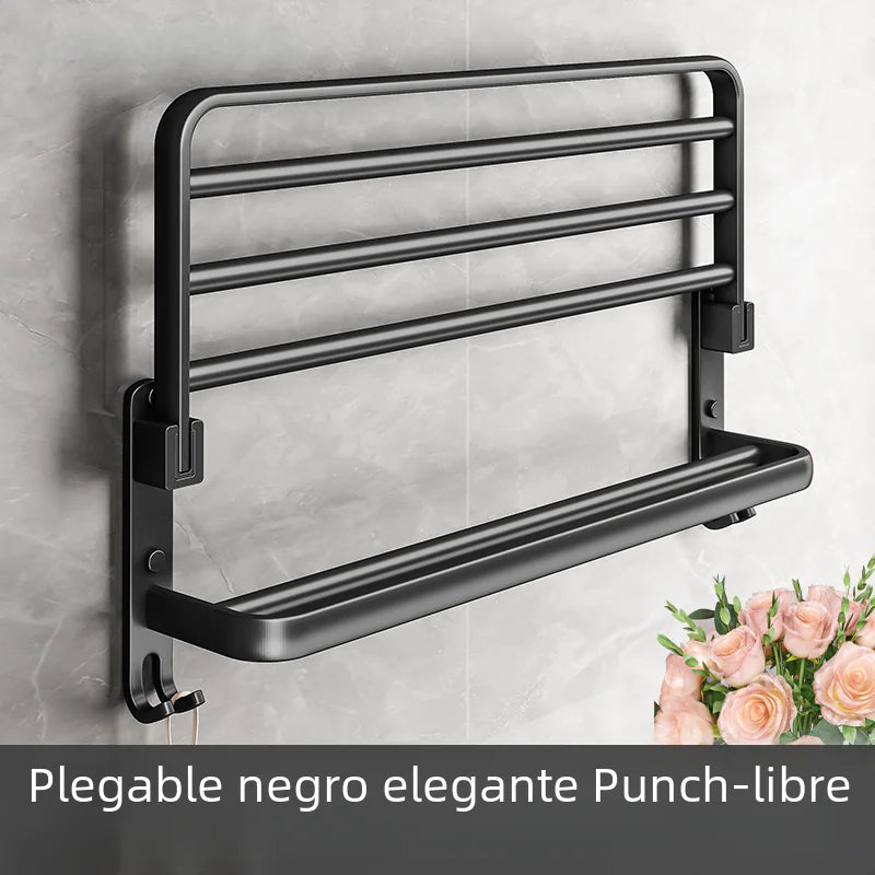 Bathroom Storage Rack - No Punching Space Aluminum Towel Holder