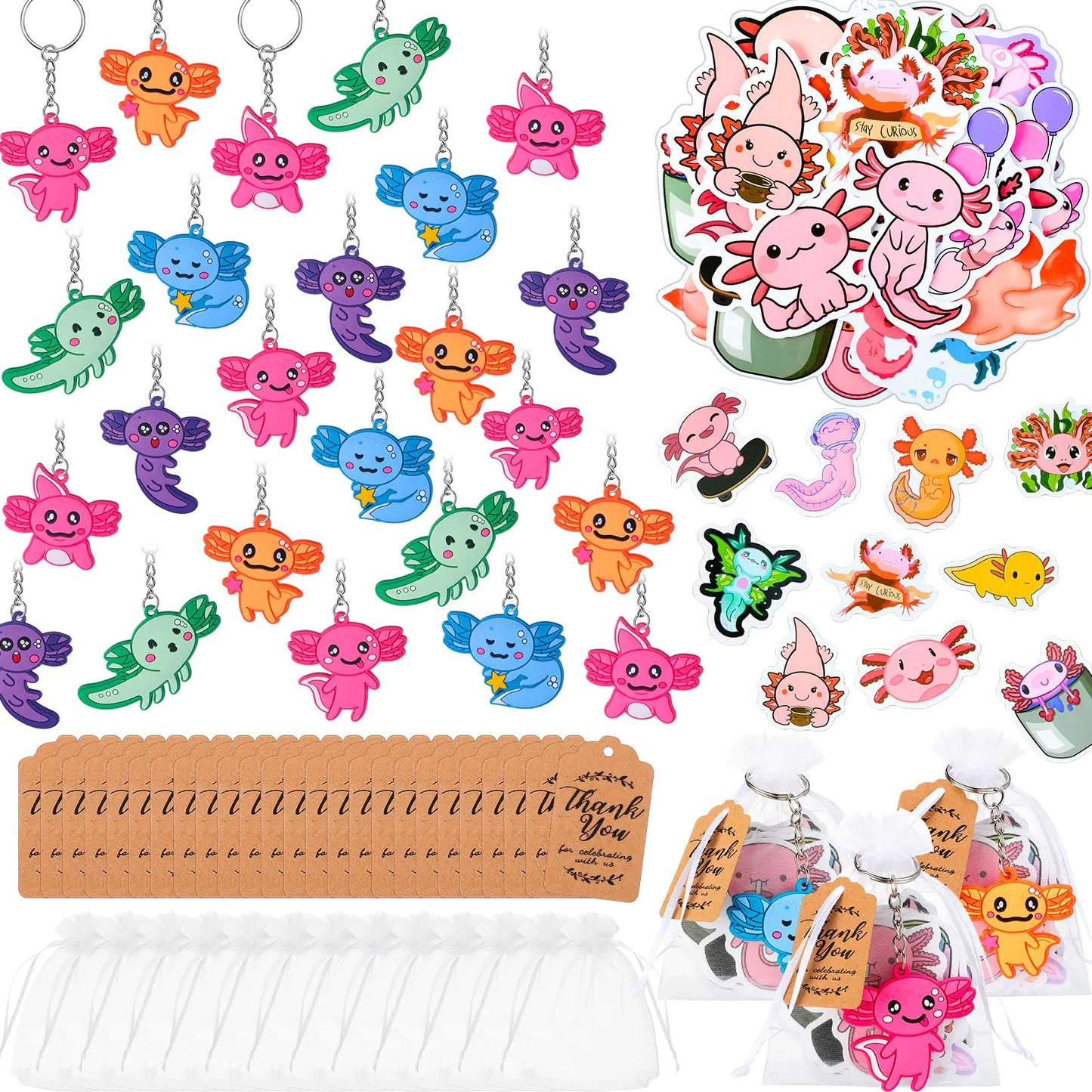 Huquary 248 Pcs Axolotl Party Favors Set