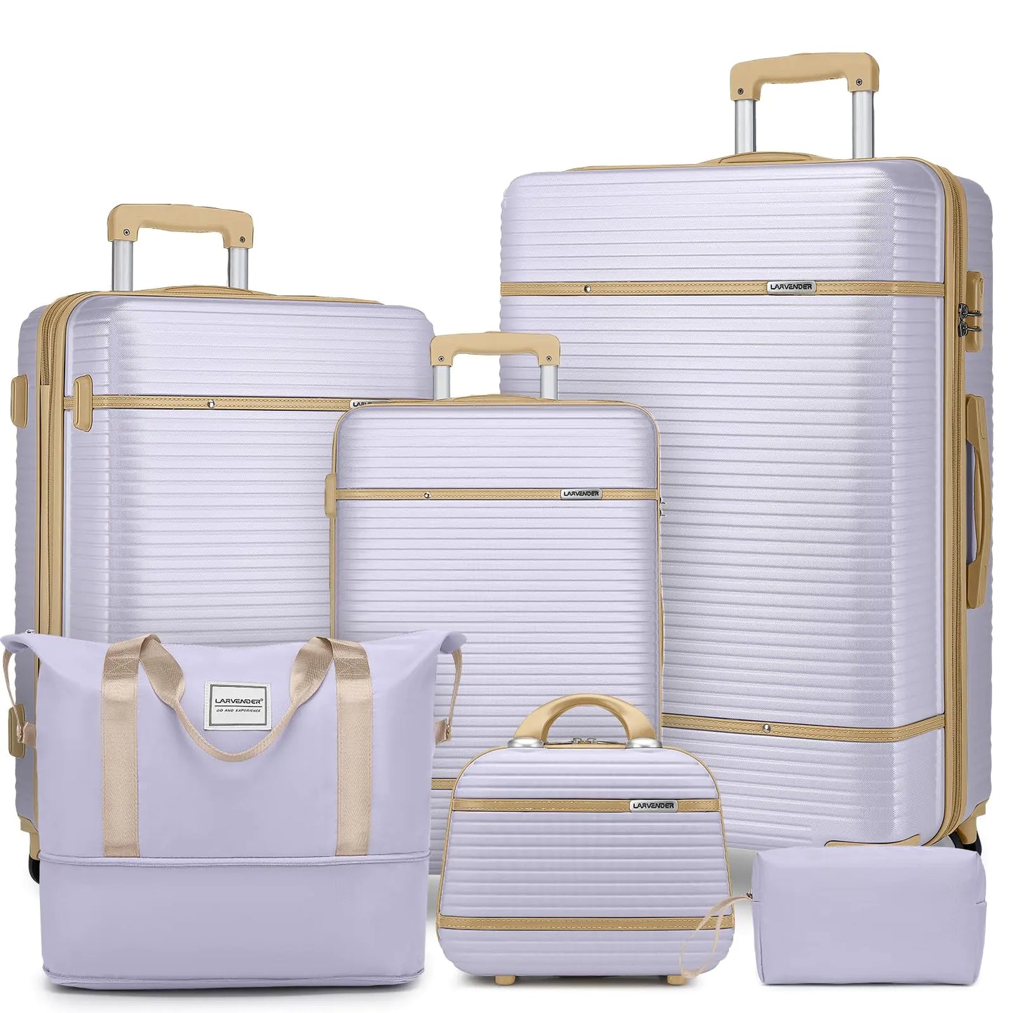 Luggage Sets 6 Piece with Duffel Bag Expandable