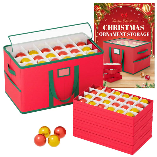 GSQQTE Christmas Ornament Storage Container Top Clear Premium Christmas Box