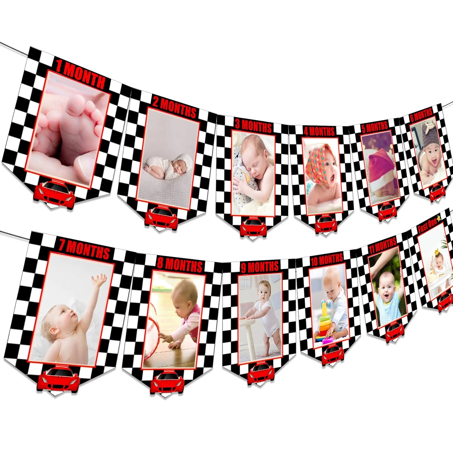 JeVenis Racing Car First Birthday Banner