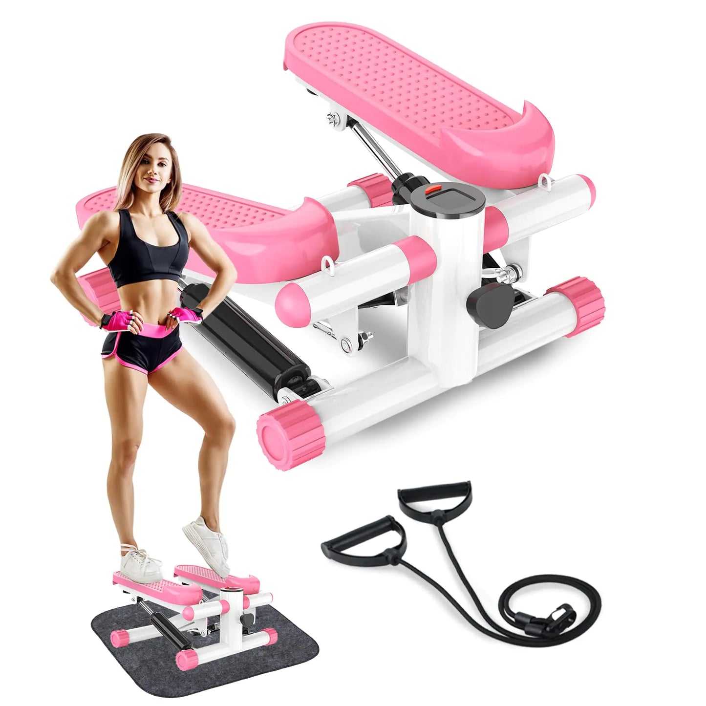 Mini Stair Steppers with Resistance Bands: Twist Workout Equipment