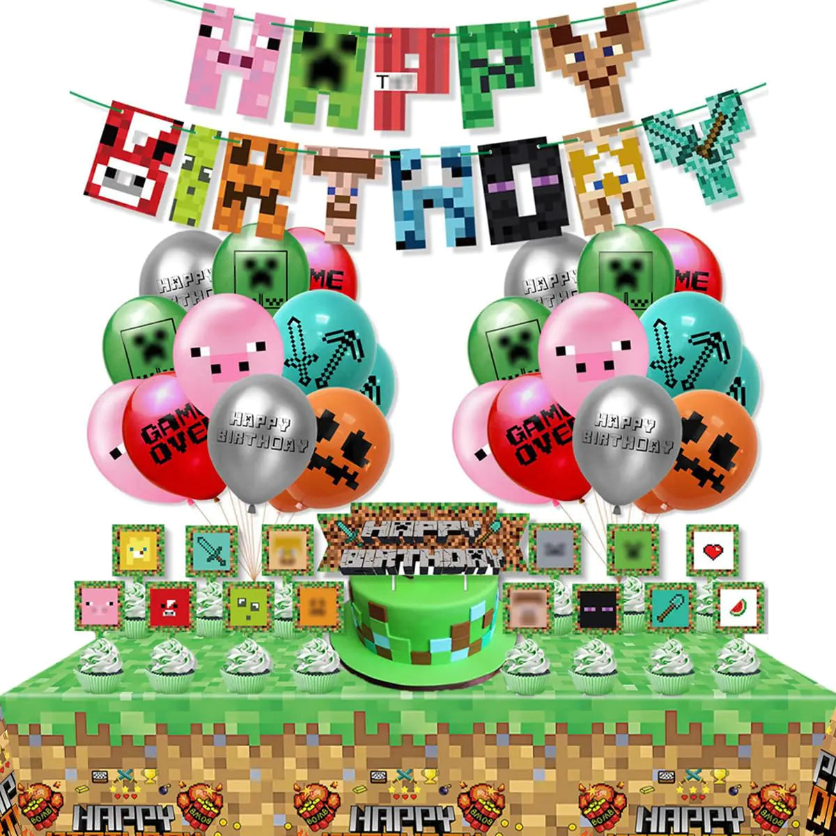 Pixel Birthday Party Decoration