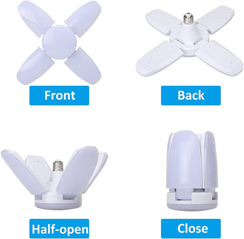E27 LED Bulb Fan Blade Lamp for Home and Garage
