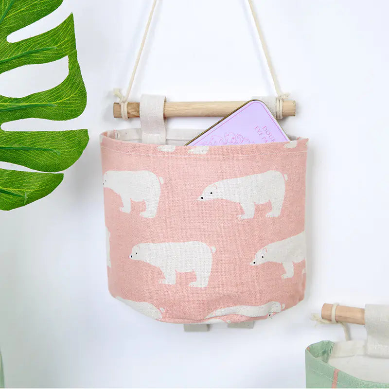 Fabric Hanging Storage Bag for Bedside or Closet
