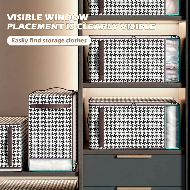 Foldable Clothes Storage Bags with Clear Window (2/4pcs)