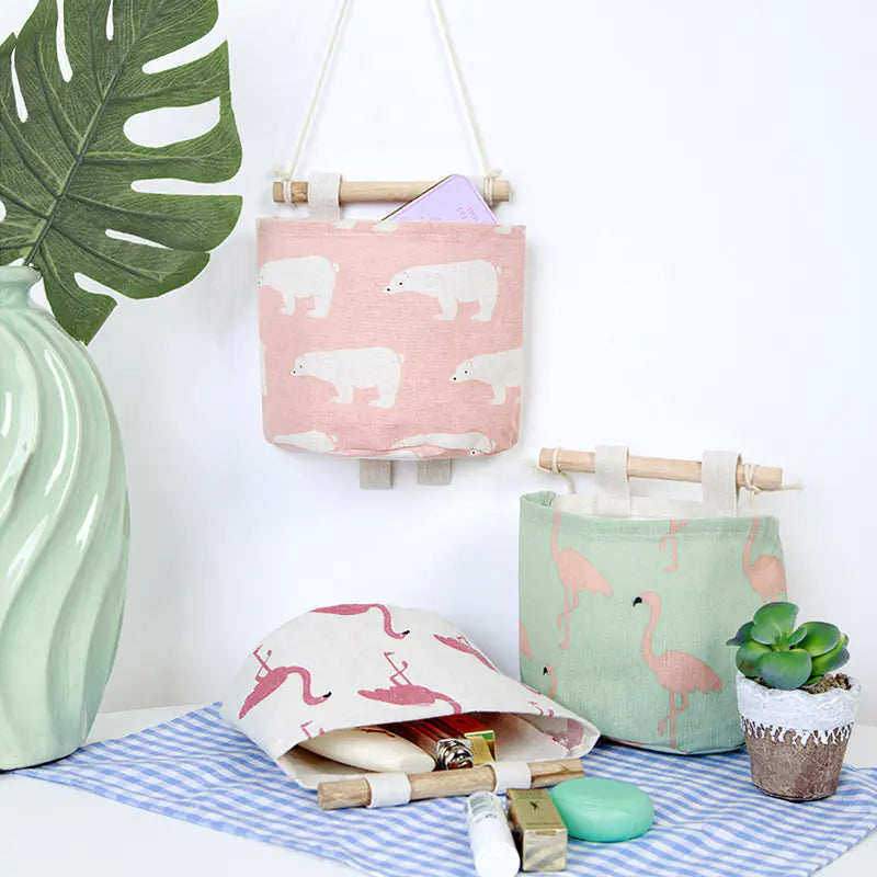 Fabric Hanging Storage Bag for Bedside or Closet