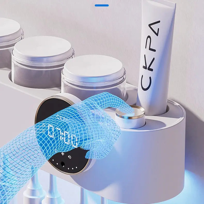 H2 Double Cup UV Toothbrush Sanitizer with Holder