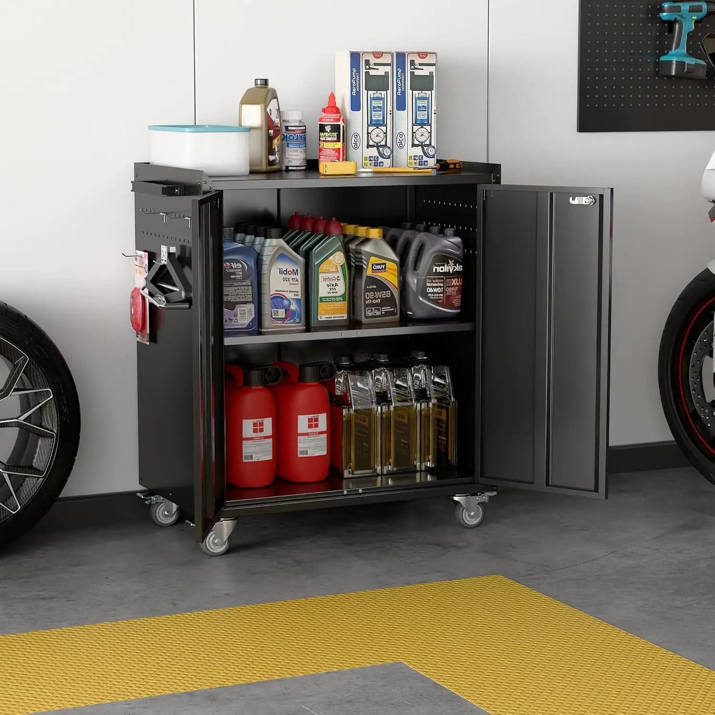 Metal Garage Storage Cabinet On Wheels
