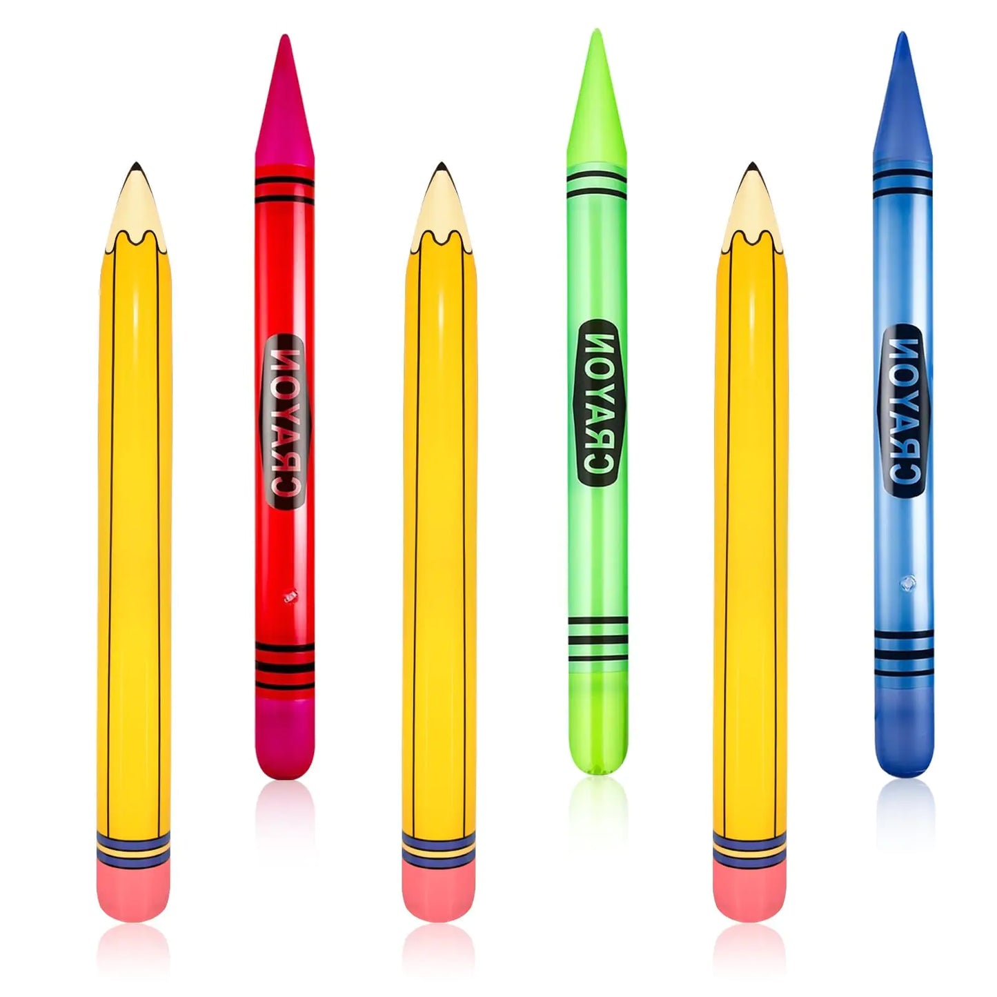 6 Pieces Giant Inflatable Crayon Pencil Balloon Set