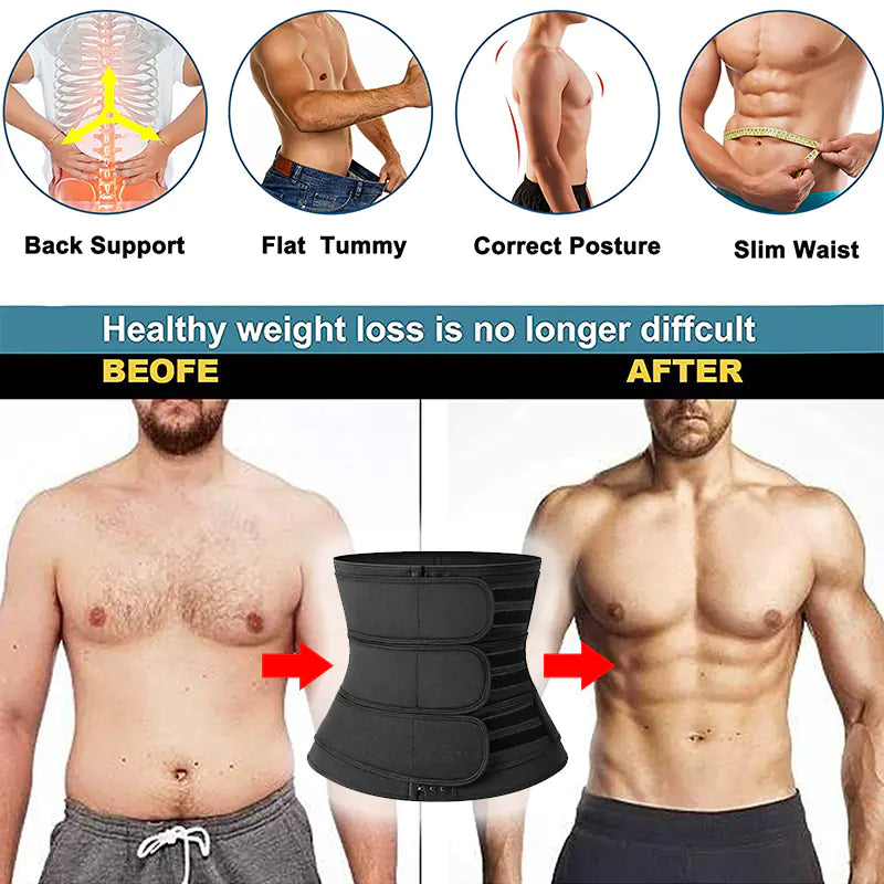 Men's Sauna Sweater Waist Belt for Bodybuilding Training