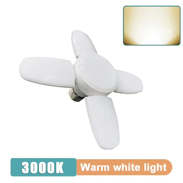 E27 LED Bulb Fan Blade Lamp for Home and Garage
