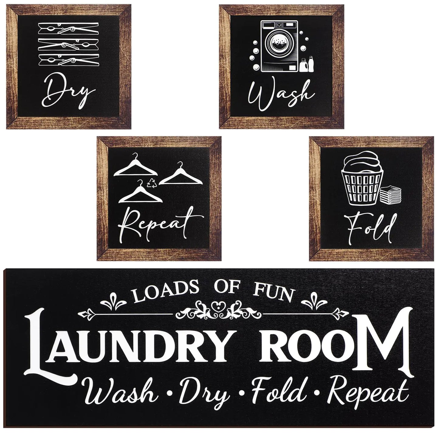 Set of 5 Laundry Room Decor
