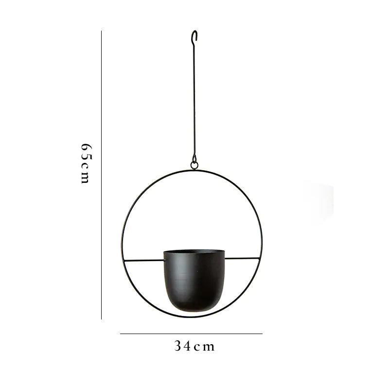 Creative Hanging Iron Flower Pot for Indoor Plants