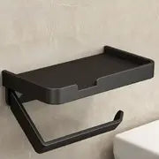 Toilet Paper Holder with Phone Shelf - Bathroom Rack