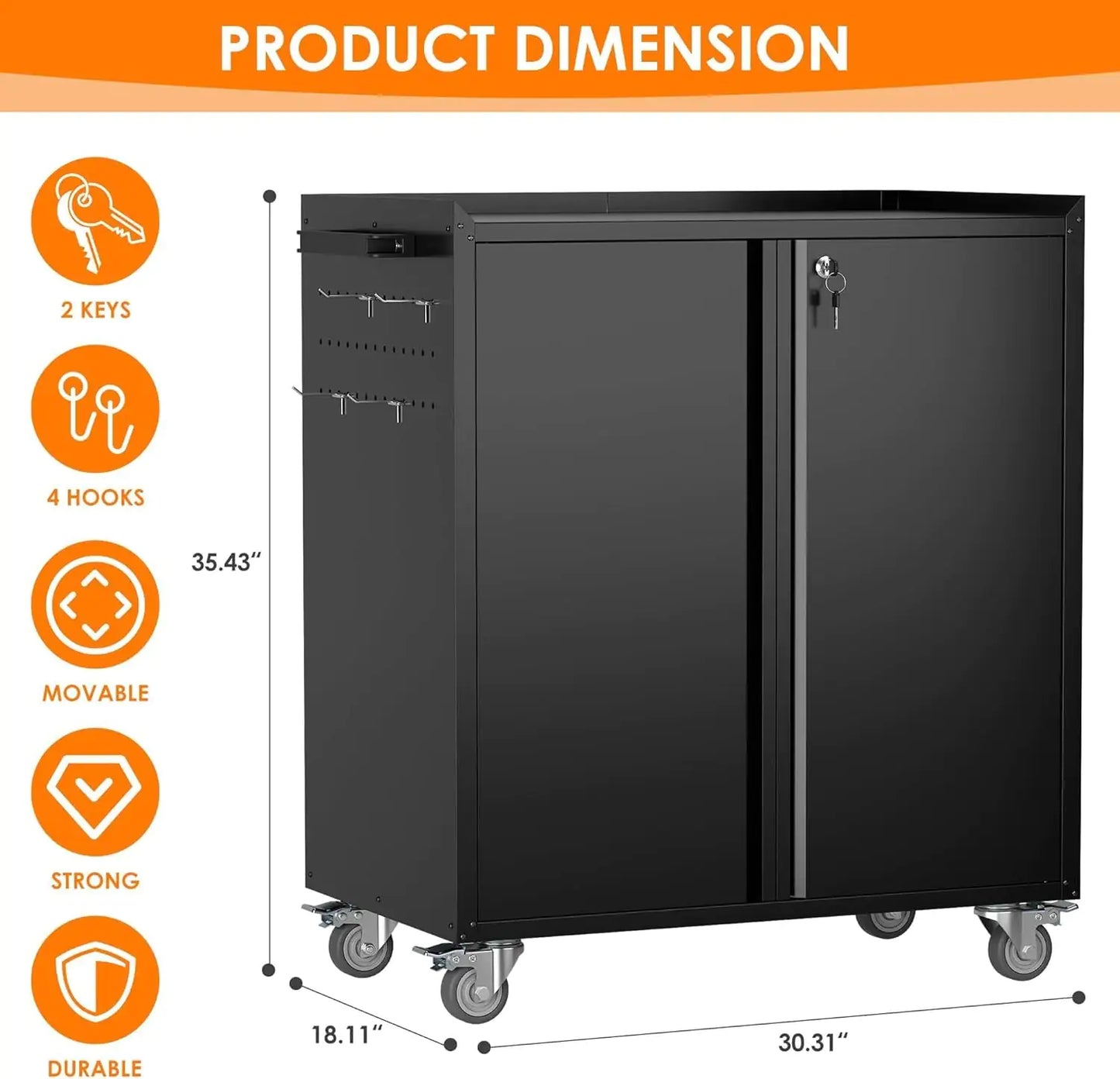 Metal Garage Storage Cabinet On Wheels