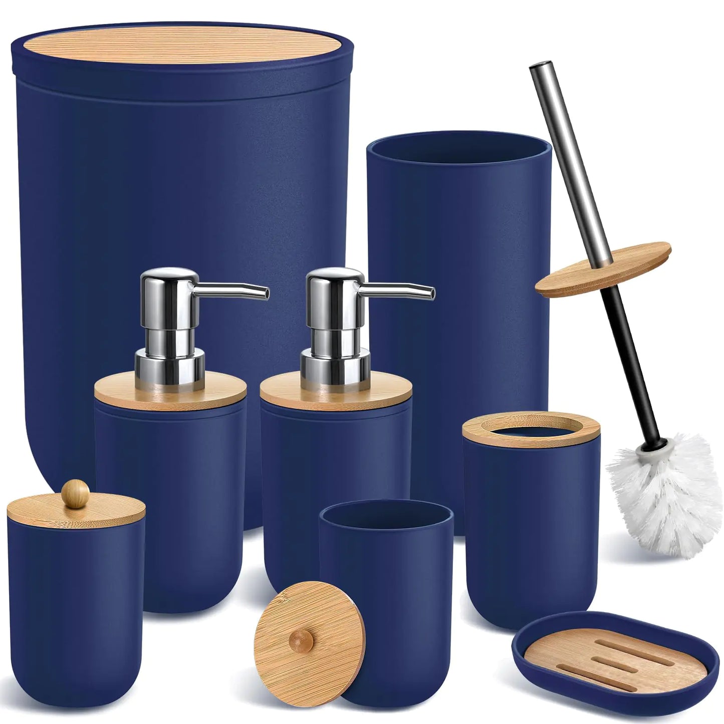 Blue Bathroom Accessories Set 8 Pack Navy Blue Bathroom Decor