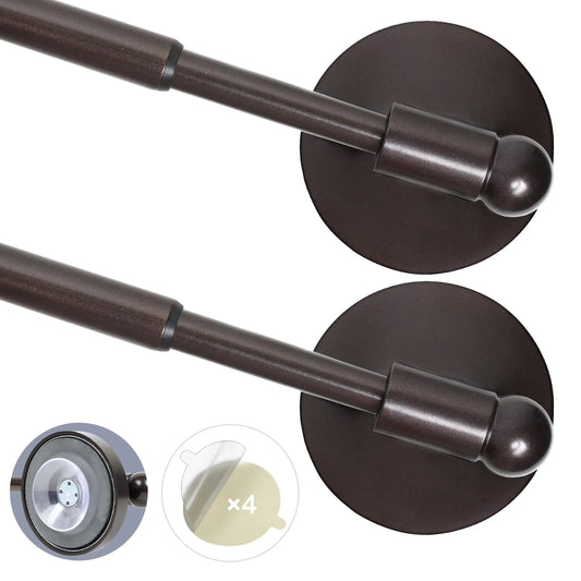 Heavy Duty Magnetic Curtain Rods for Metal Door (16-28" Pack 2 Bronze)
