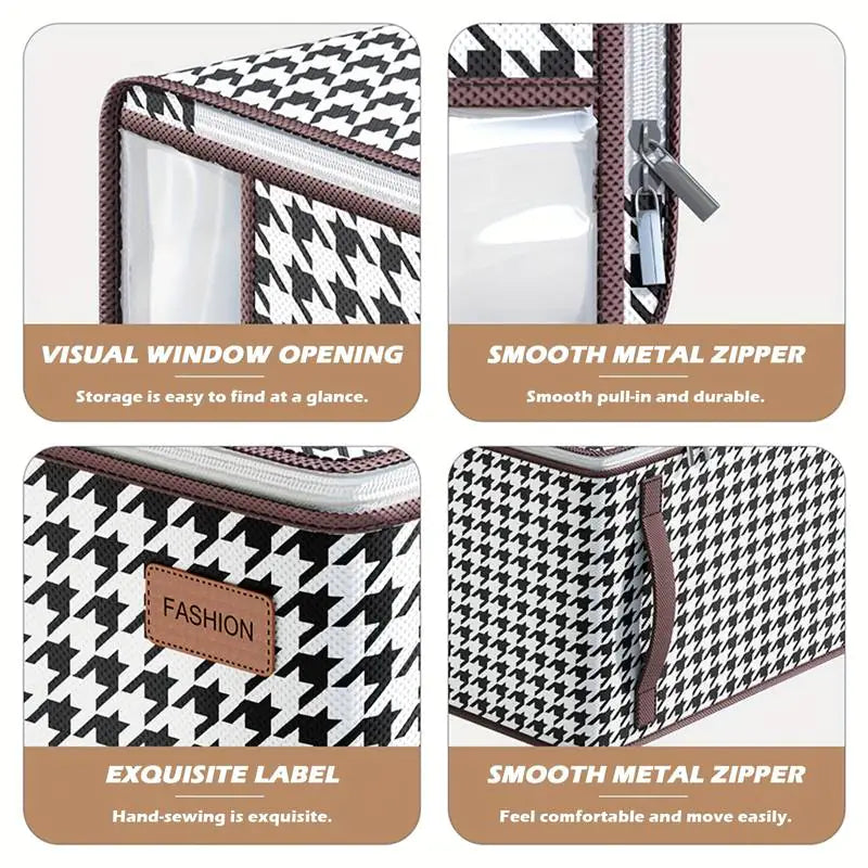 Foldable Clothes Storage Bags with Clear Window (2/4pcs)