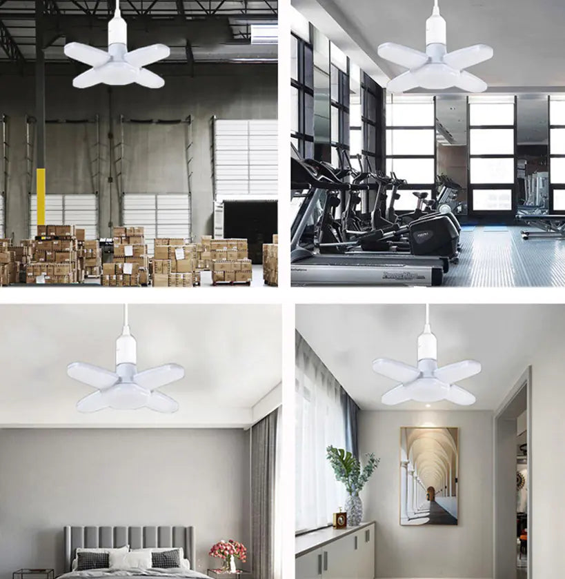 E27 LED Bulb Fan Blade Lamp for Home and Garage