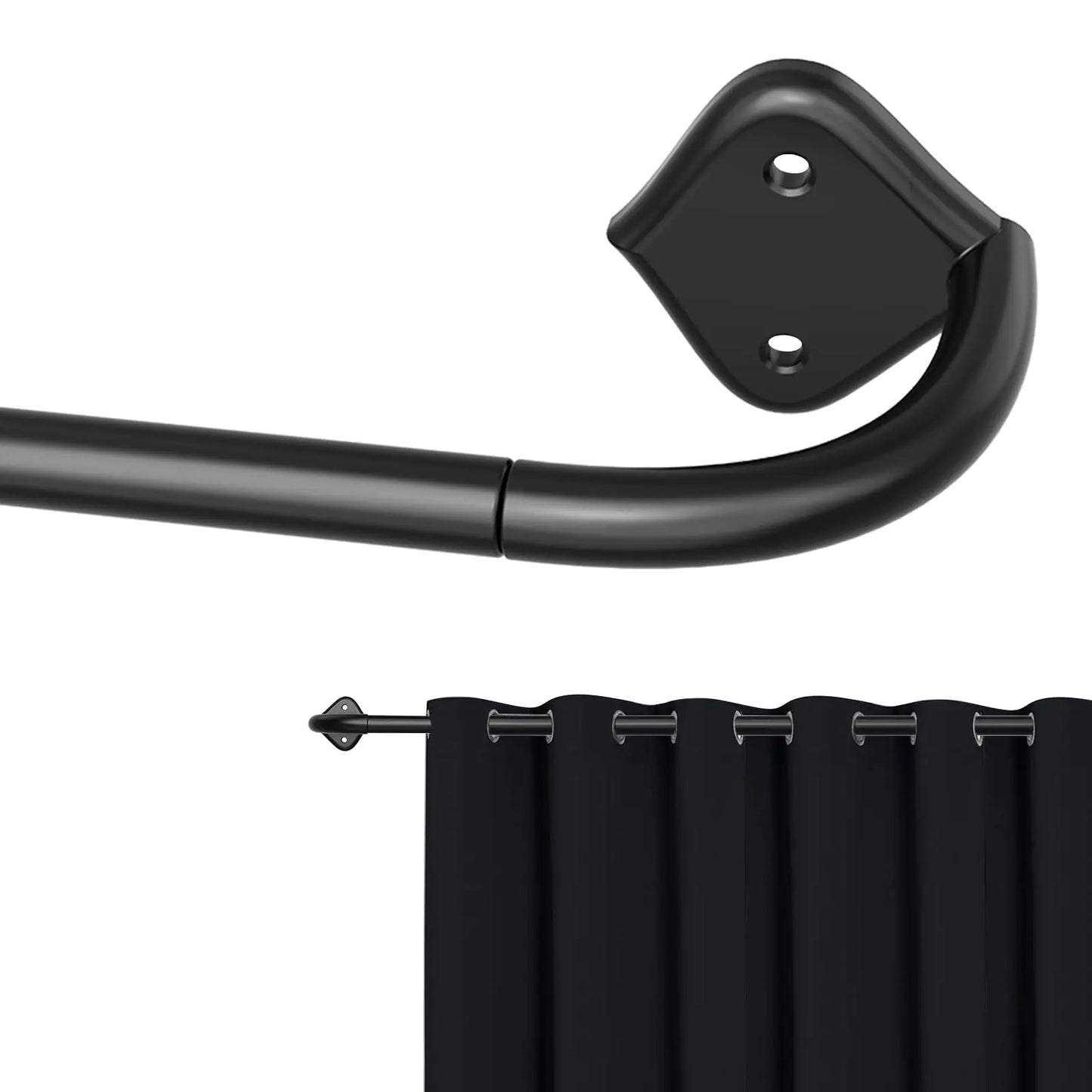 VIOREMOS Curtain Rod Wrap Around Curtain Rod 28-57 inch