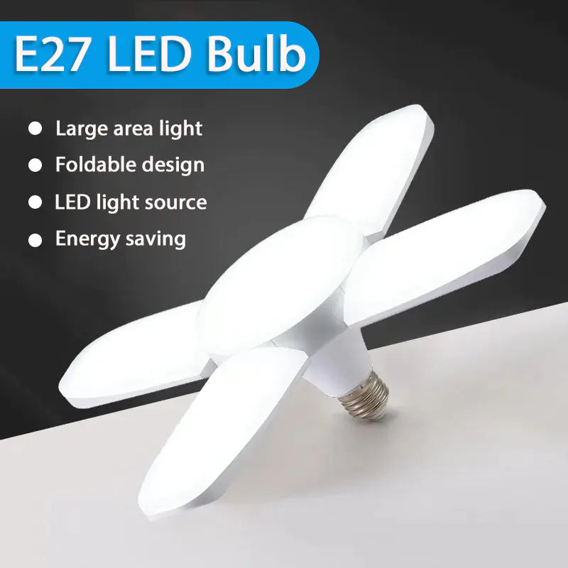 E27 LED Bulb Fan Blade Lamp for Home and Garage